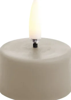 LED tealight 400~ battery incl., Sandstone plain, 3,9x2,1 cm-Uyuni Online