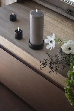 Light Candleholder pillar, Matte black, 9x3 cm-Uyuni Sale