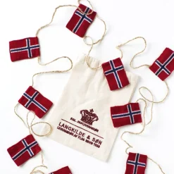 Langkilde & Søn Figurer & Skulpturer>Lille flagranke med 10 Norske flag