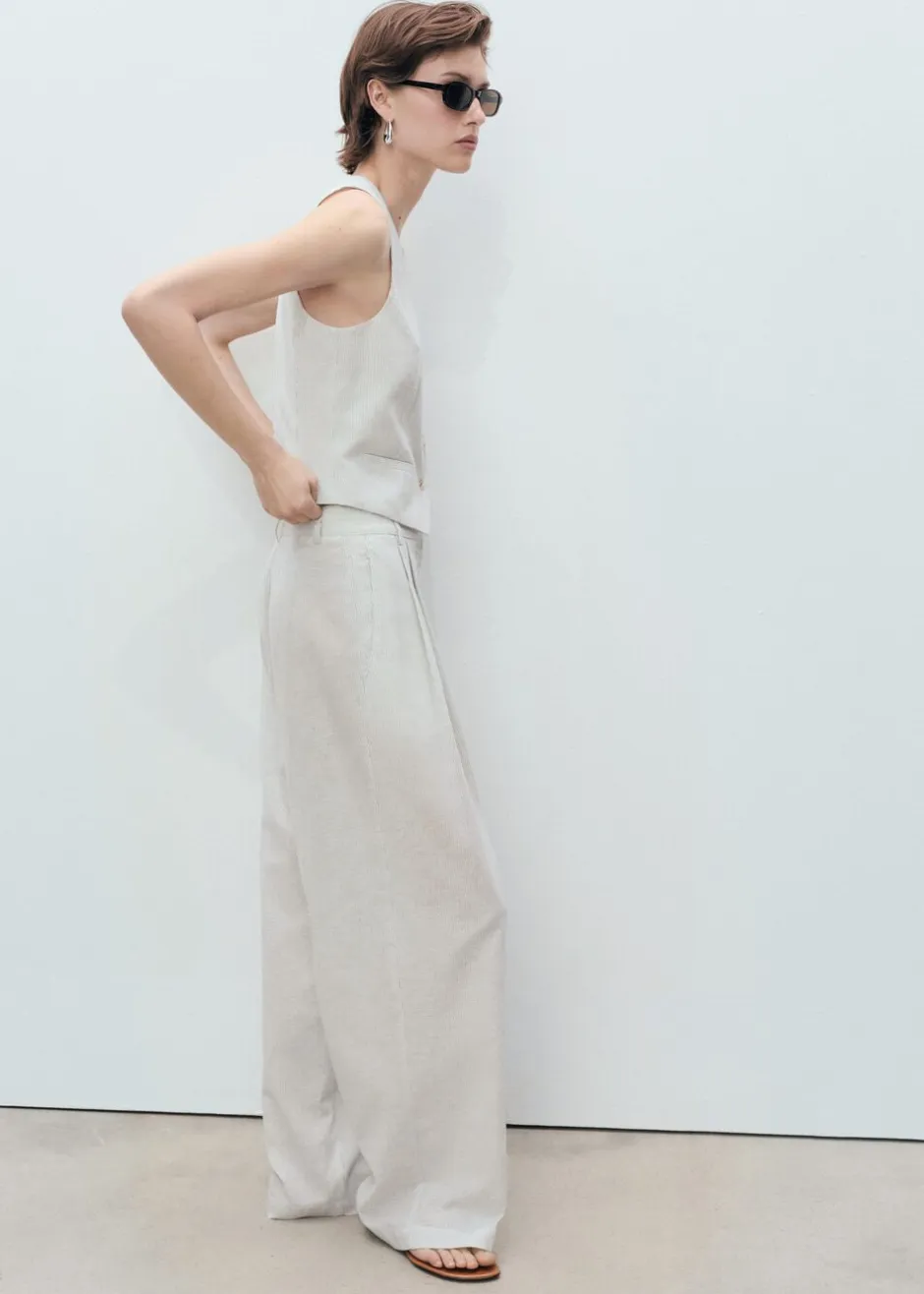 Dame MANGO Blazere & Veste>Linen-blend suit waistcoat