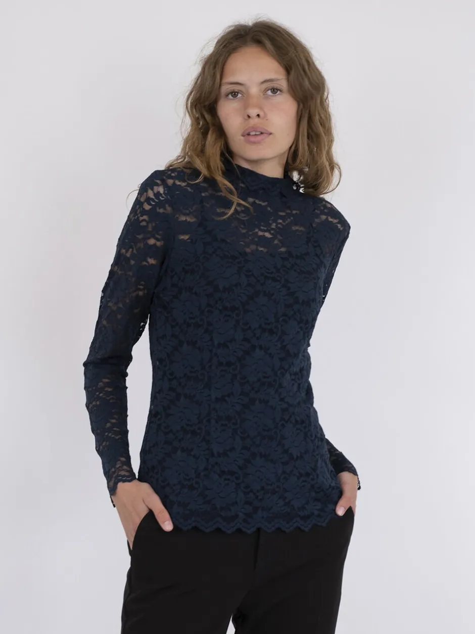 Liza Laceflower Blouse-Neo Noir Online
