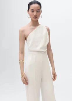 Outlet Long asymmetrical draped jumpsuit Dame Buksedragter