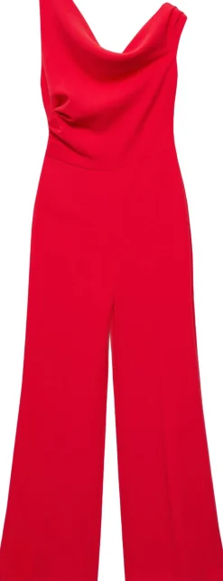 Long asymmetrical draped jumpsuit-MANGO New