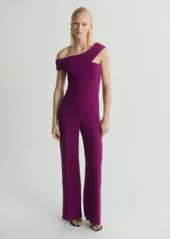 Discount Long jumpsuit with asymmetrical nec Dame Buksedragter