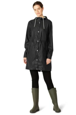 Clearance Long Parka Rain Jacket Dame Regntøj