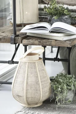 Ib Laursen Lanterner>Lygte m/glasindsats konisk hessiansider