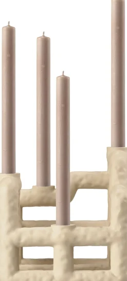 Outlet Lysestage Lyng 21 x 21 x 23 cm Sand Polyresin Adventsstager