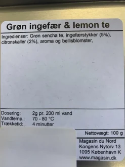 New Magasin Grøn Ingefær & Lemon te Te
