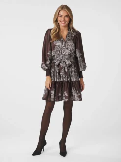 Malfida Paisley Border Dress-Neo Noir Outlet