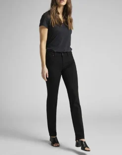 Marion straight black rinse jeans-Lee Discount