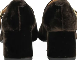 Mary Jane i blød velour med skulptu Dame Festsko|Mary Jane