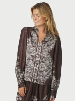 Dame Neo Noir Bluser & Skjorter>Massima Paisley Border Blouse