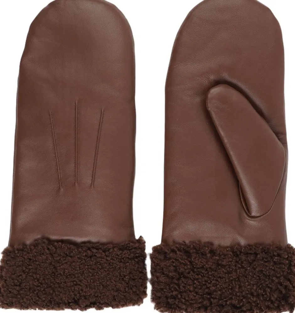 Dame Lovelies Handsker & Vanter>MATERA - FEMININE LEATHER MITTENS W/ CURLY SHEARLING