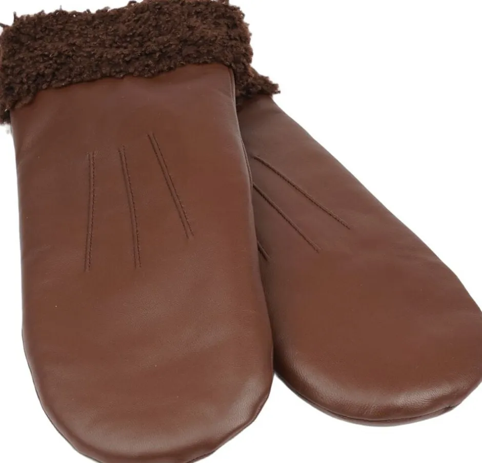 Dame Lovelies Handsker & Vanter>MATERA - FEMININE LEATHER MITTENS W/ CURLY SHEARLING