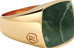 Men's Gold Signet Ring with African Turquoise-Nialaya Best