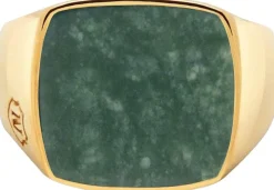 Men's Gold Signet Ring with African Turquoise-Nialaya Hot