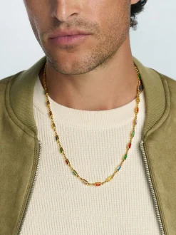 Men's Rectangle Tennis Necklace-Nialaya Hot