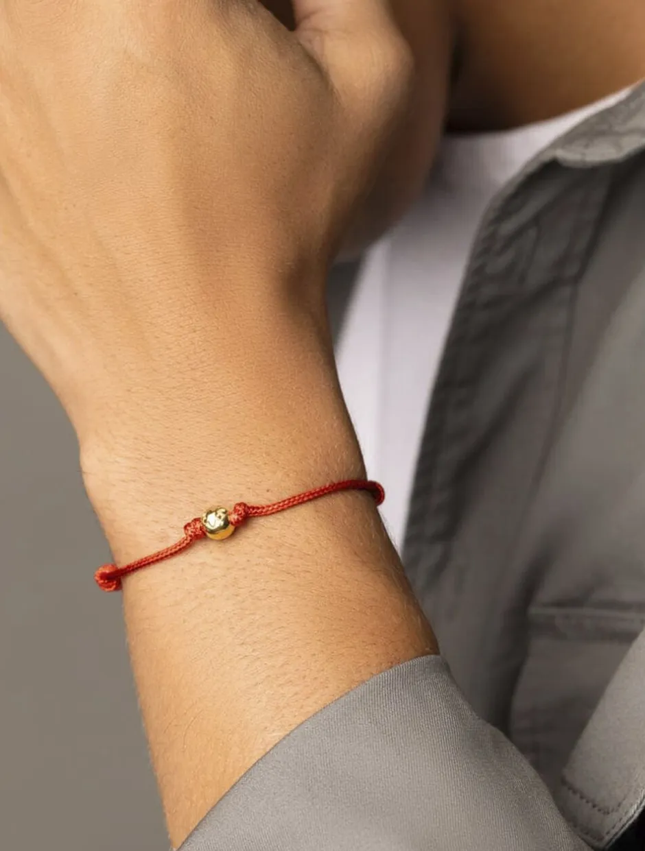Men's String Bracelet with Gold-Nialaya Clearance