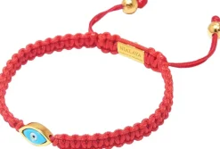 Men's String Bracelet with Gold Evil Eye-Nialaya