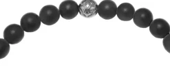 Men's Wristband with Matte Onyx and CZ Diamond-Nialaya New