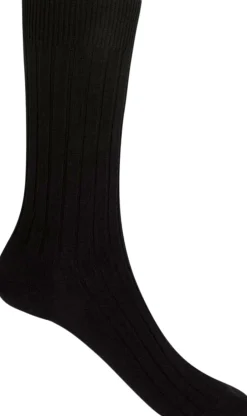 Clearance Mercerised wool socks - ribbed Dame Uldundertøj