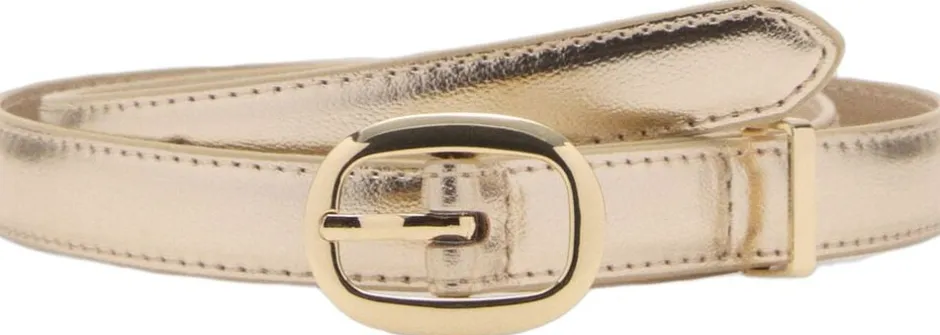 Metallic belt with oval buckle-MANGO Best