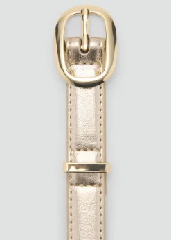 Metallic belt with oval buckle-MANGO Best