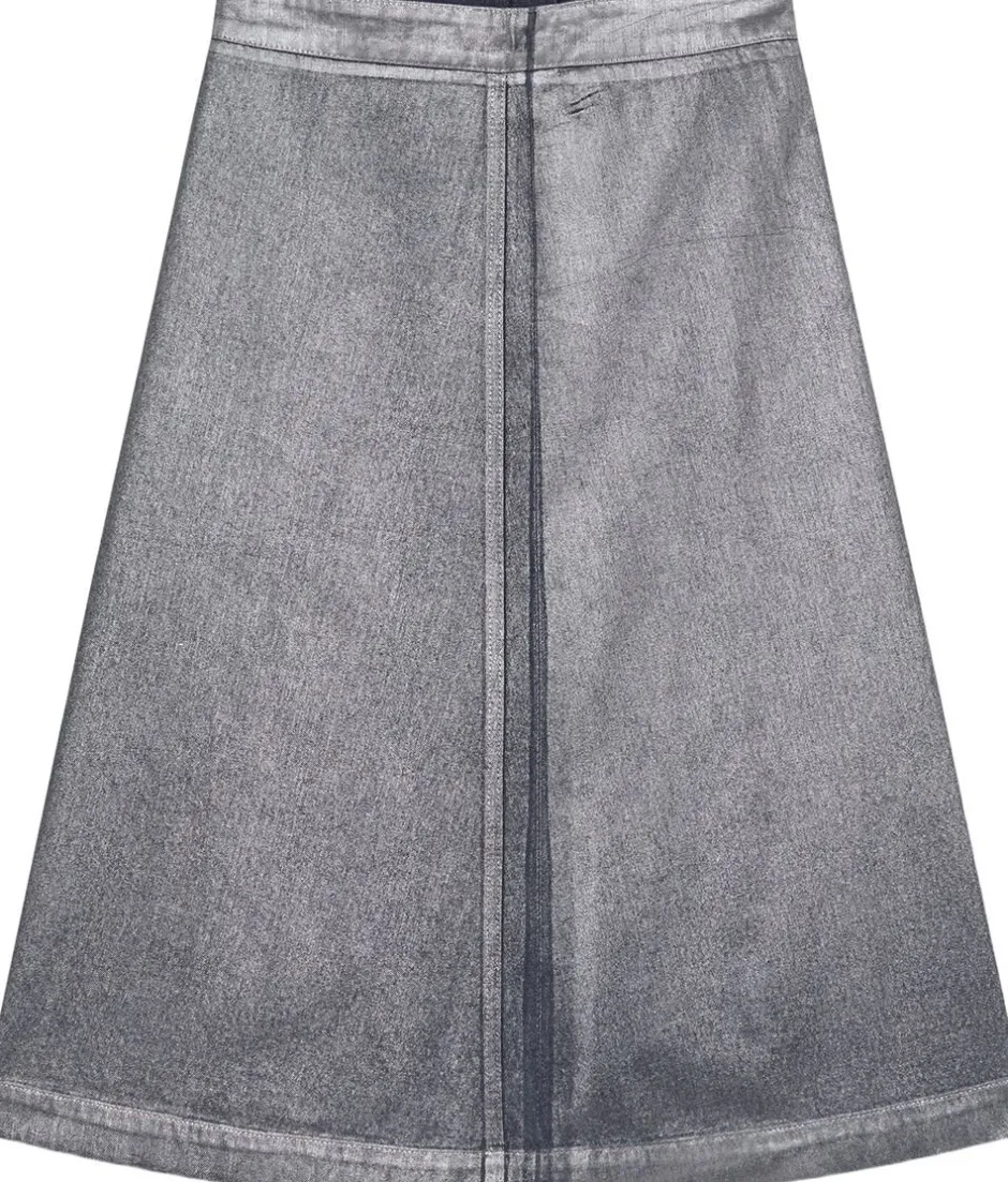 Outlet Metallic Denim Stellar Skirt Dame Nederdele