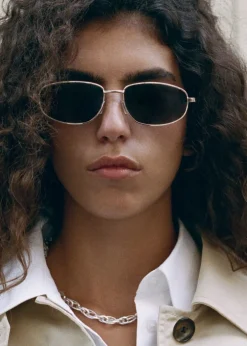 Online Metallic frame sunglasses Dame Andet