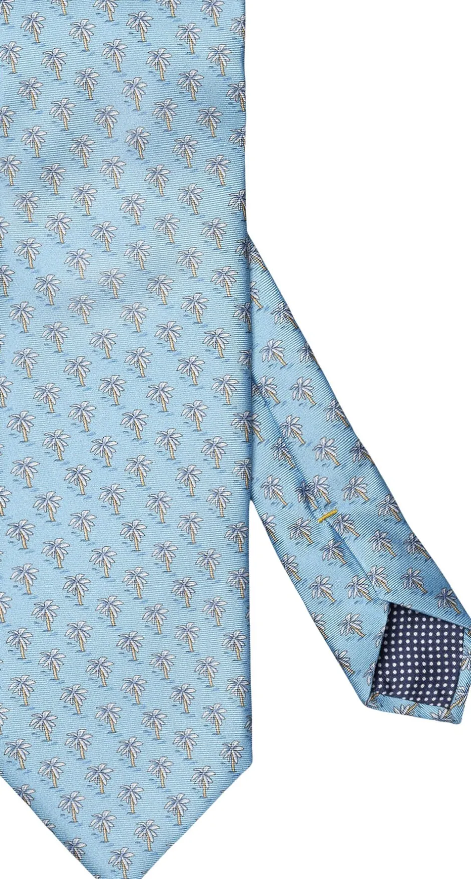 ETON Slips & Accessories>Mid blue Motif Print Silk Tie