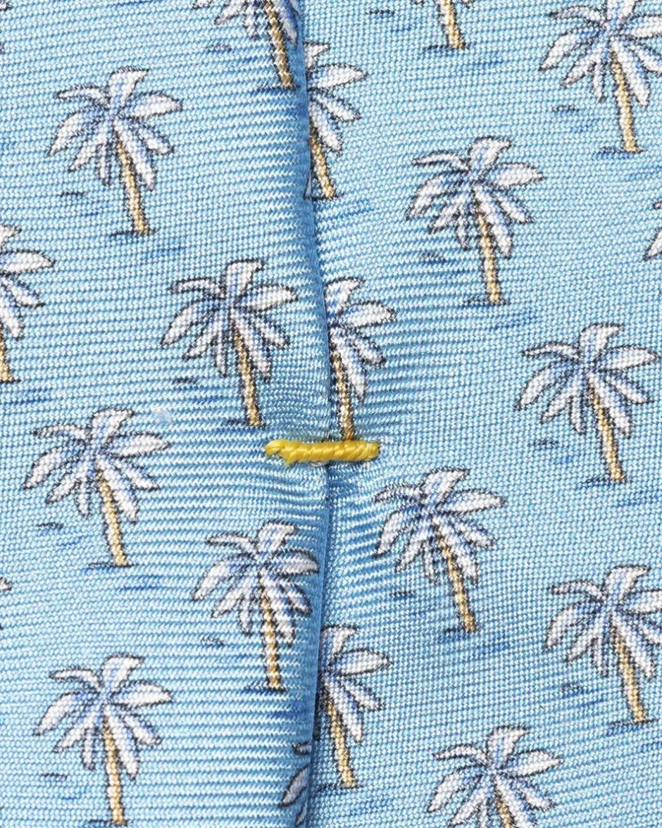 ETON Slips & Accessories>Mid blue Motif Print Silk Tie