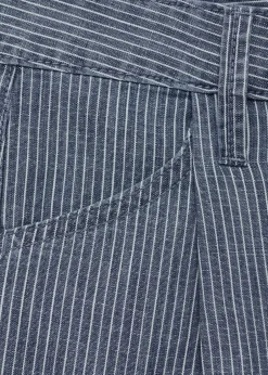 Mid-rise striped denim shorts-MANGO