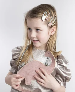 Børn Mimi & Lula Tasker>- Skuldertaske - Diplodocus - Pink