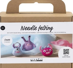 Online Mini DIY Kit Nålefiltning, Monster Børn Kreativitet