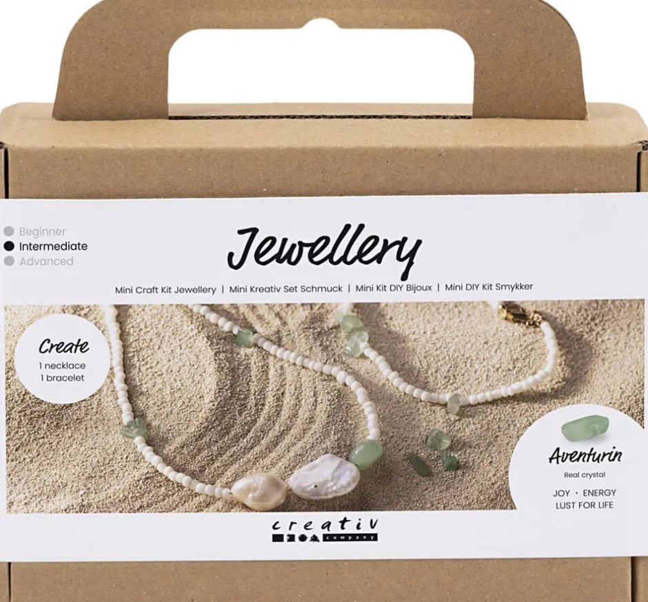 Børn Creativ Company Kreativitet>Mini DIY Kit Smykker, Aventurin, halskæde og -armbånd