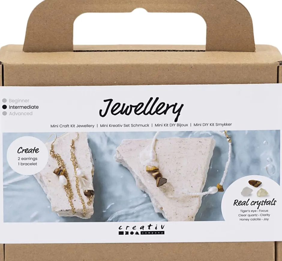 Best Mini DIY Kit Smykker, Krystalhalskæde og -øreringe Børn Kreativitet