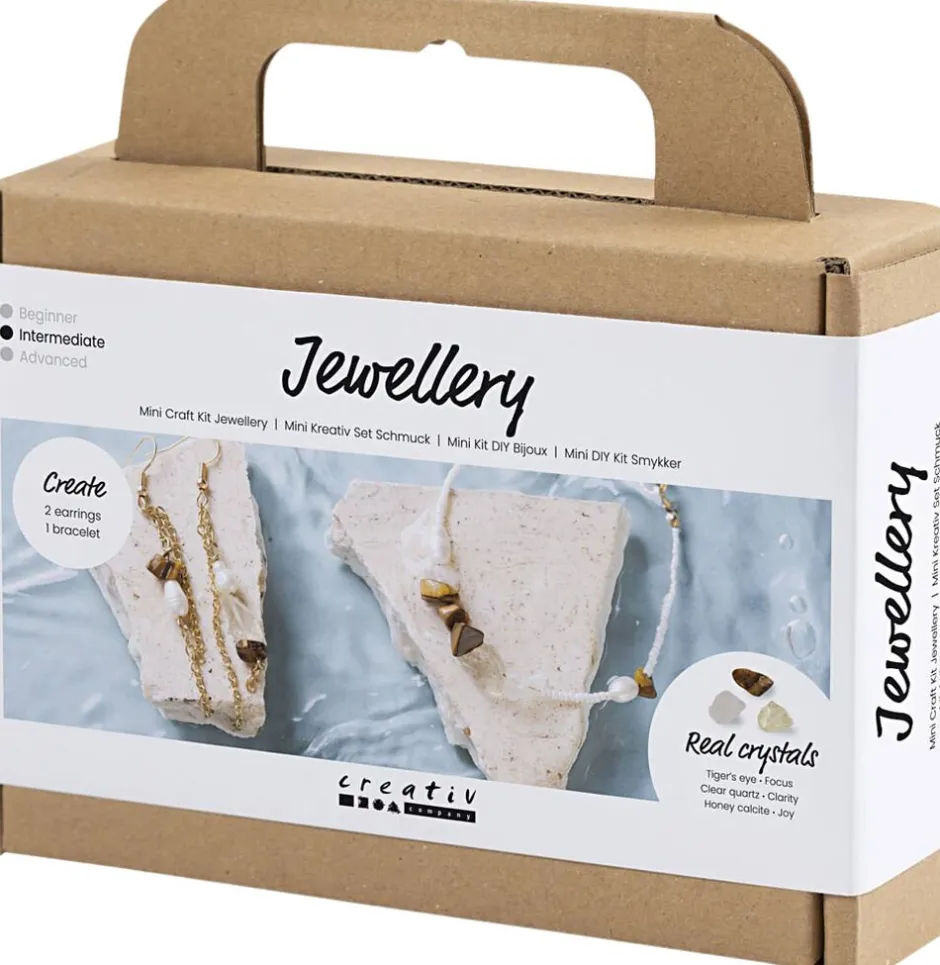 Best Mini DIY Kit Smykker, Krystalhalskæde og -øreringe Børn Kreativitet