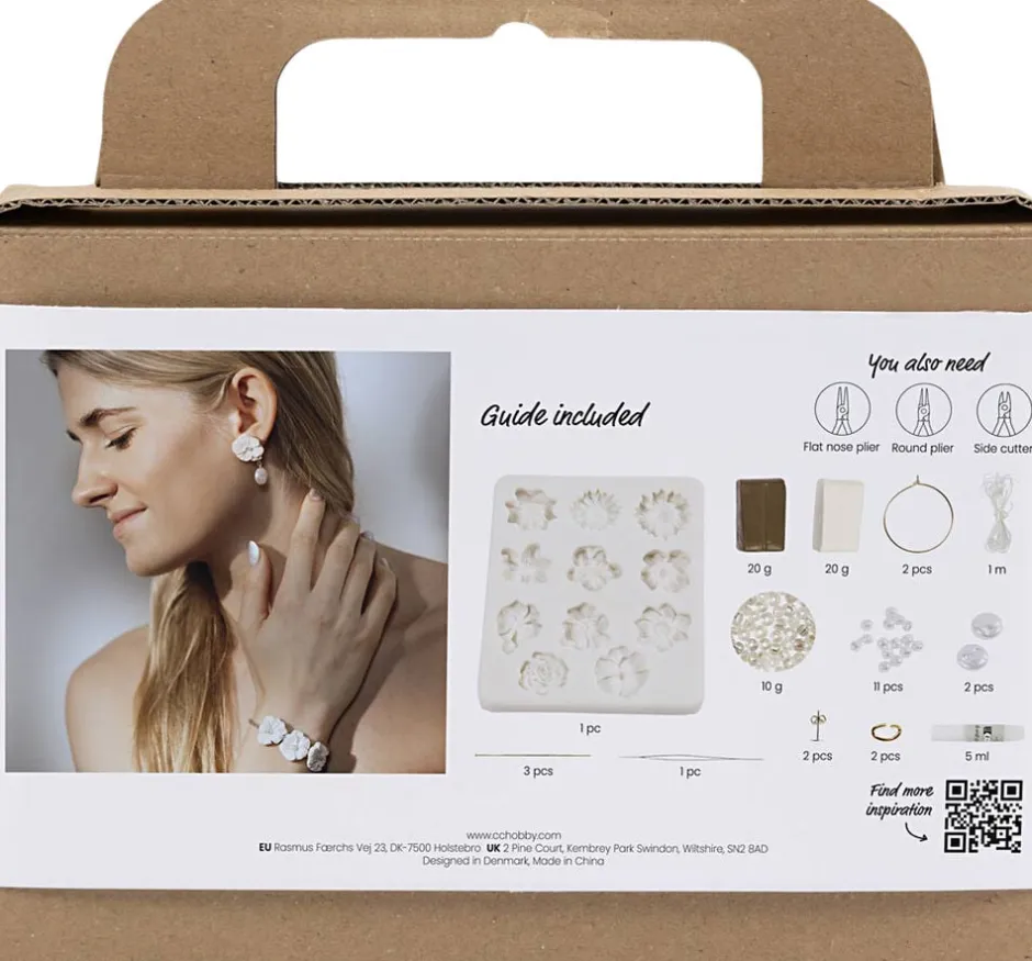 Børn Creativ Company Kreativitet>Mini DIY Kit Smykker, Øreringe, armbånd og halskæde med blom