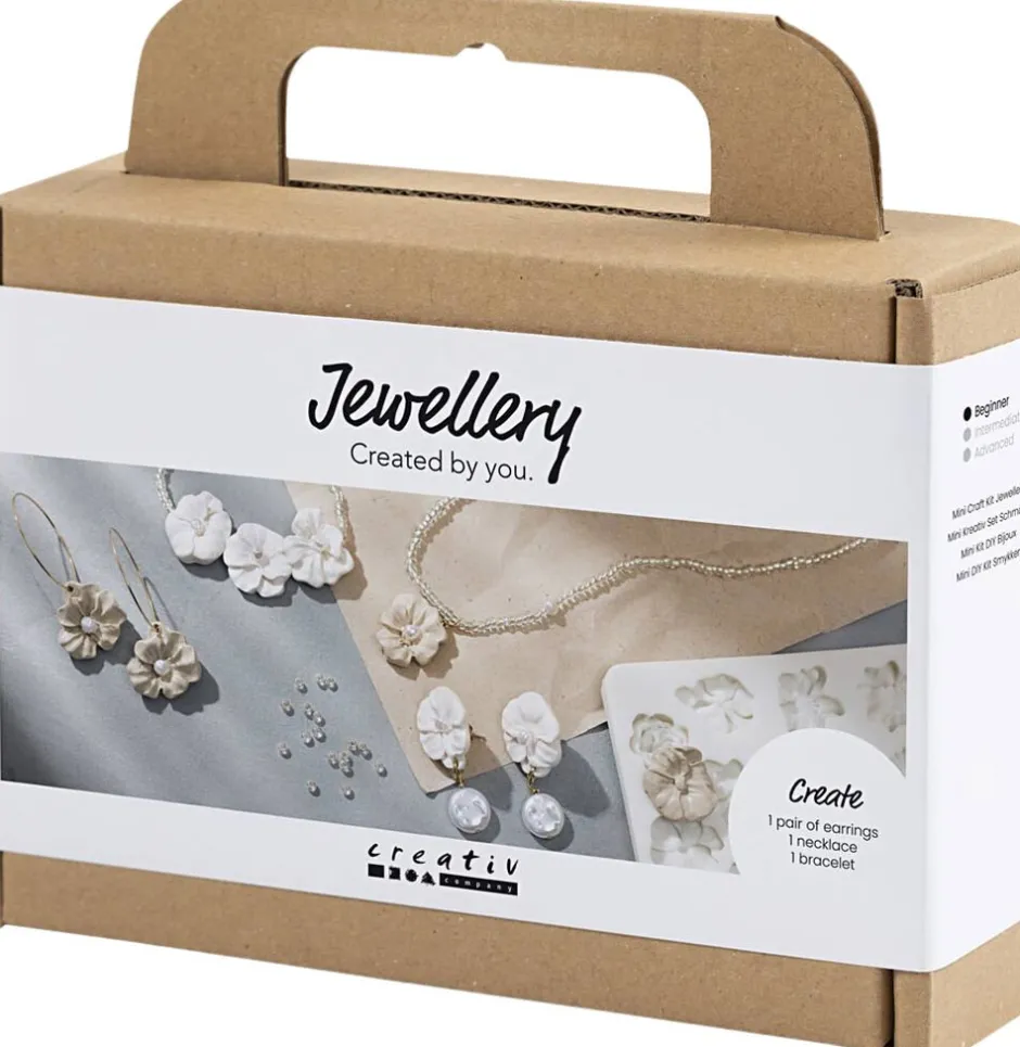 Børn Creativ Company Kreativitet>Mini DIY Kit Smykker, Øreringe, armbånd og halskæde med blom