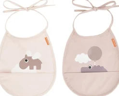 Børn Done by Deer Hagesmække>Mini hagesmæk m/lomme 2 stk. Happy clouds