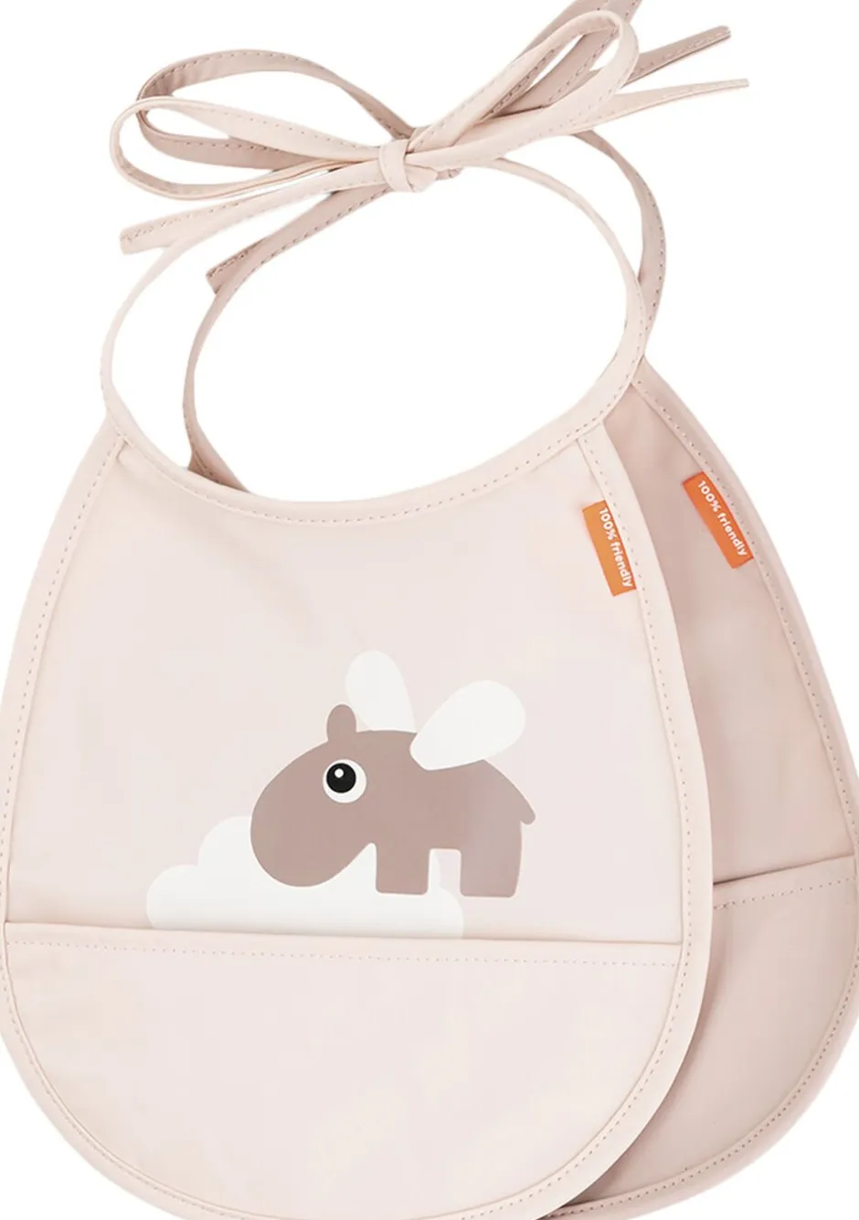 Børn Done by Deer Hagesmække>Mini hagesmæk m/lomme 2 stk. Happy clouds