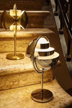 Multi-Lite Portable Lamp, EU Base: Chrome, Shade: Chrome-Gubi Hot