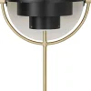 Gubi Trådløse Lamper>Multi-Lite Portable Lamp, EU Base: Brass, Shade: Black Semi