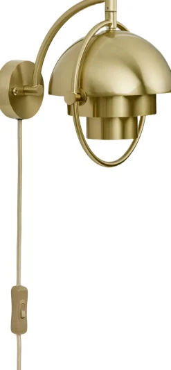 Gubi Væglamper>Multi-Lite Wall Lamp, EU Base: Brass, Shade: Brass Shiny