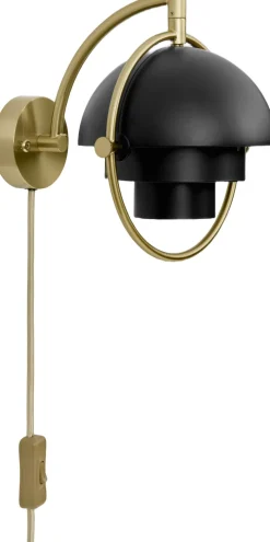 Multi-Lite Wall Lamp, EU Base: Brass, Shade: Black Semi Matt-Gubi Sale