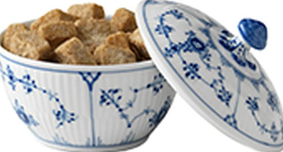 Royal Copenhagen Tilbehør Til Bordet>Musselmalet Riflet 15 cl. sukkerskål