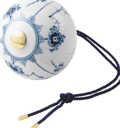 Outlet Musselmalet Riflet Julekugle 9,5 cm Juletræspynt