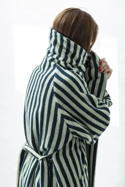 Naram Bathrobe - seafoam & deep teal-Bongusta Hot