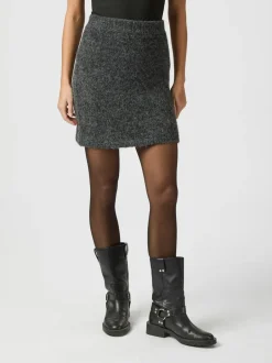 Naria Fluffy Knit Skirt-Neo Noir Clearance