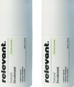 Relevant Deodoranter>Natural Deodorant Citrus & Cucumber Duo Pack